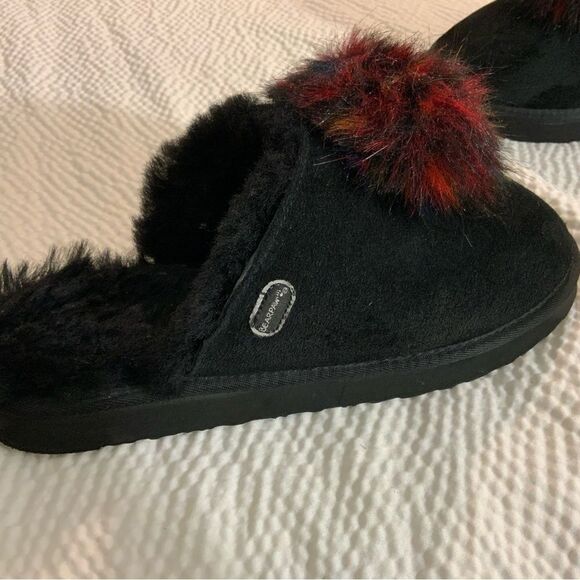 Bearpaw Alexia  Slip-on Slipper Women's Size 12 M Black Suede Faux Fur - Picture 6 of 12